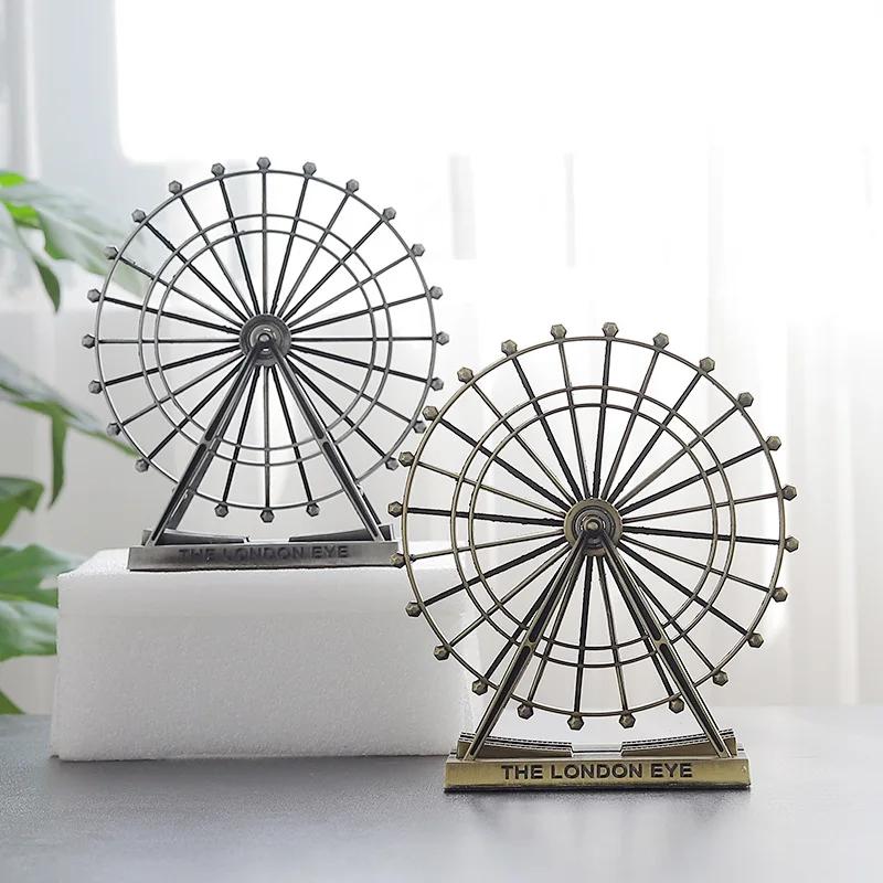 Retro Metal The London Eye Ferris Wheel Ornament England Building Home Desk Decoration Mode Souvenirs Gift