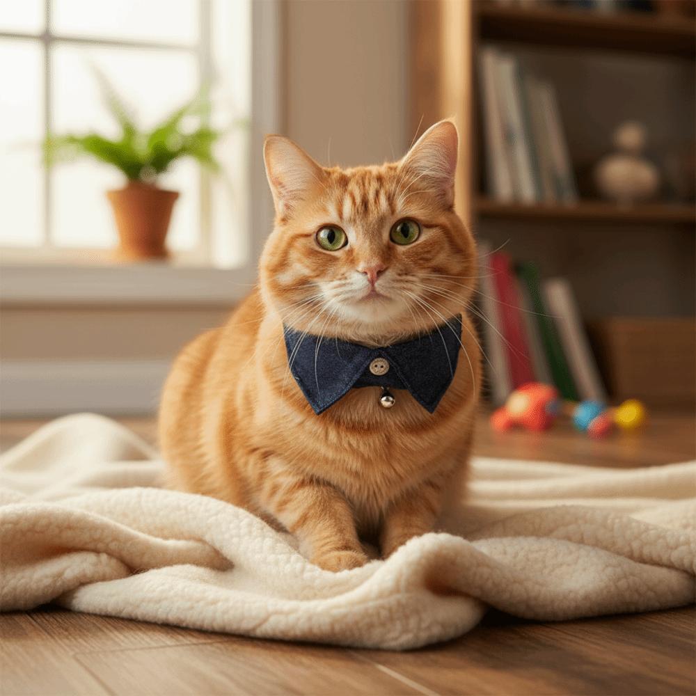 Adjustable Cat Dress Collar Breathable Pet Tie Pet Tuxedo Ties Collar  Formal Occasions
