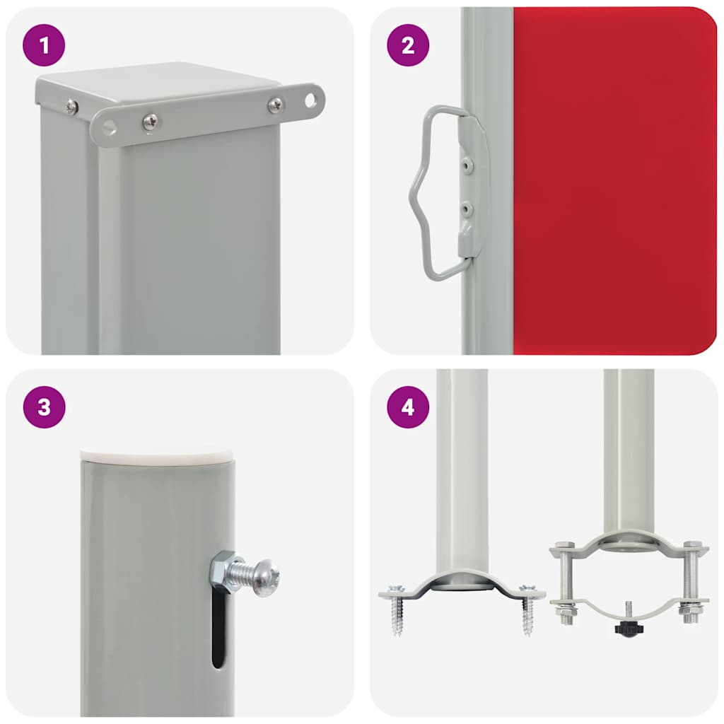 Retractable Side Awning 160x300 Cm Red