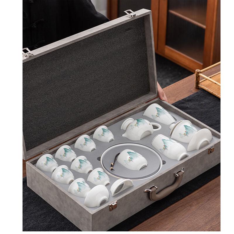 Handun 'First Sight Green Mountain' Ceramic Kung Fu Tea Set