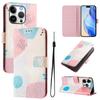 For iPhone 16 Pro Case Pattern Printing Wallet Phone Cover with Strap