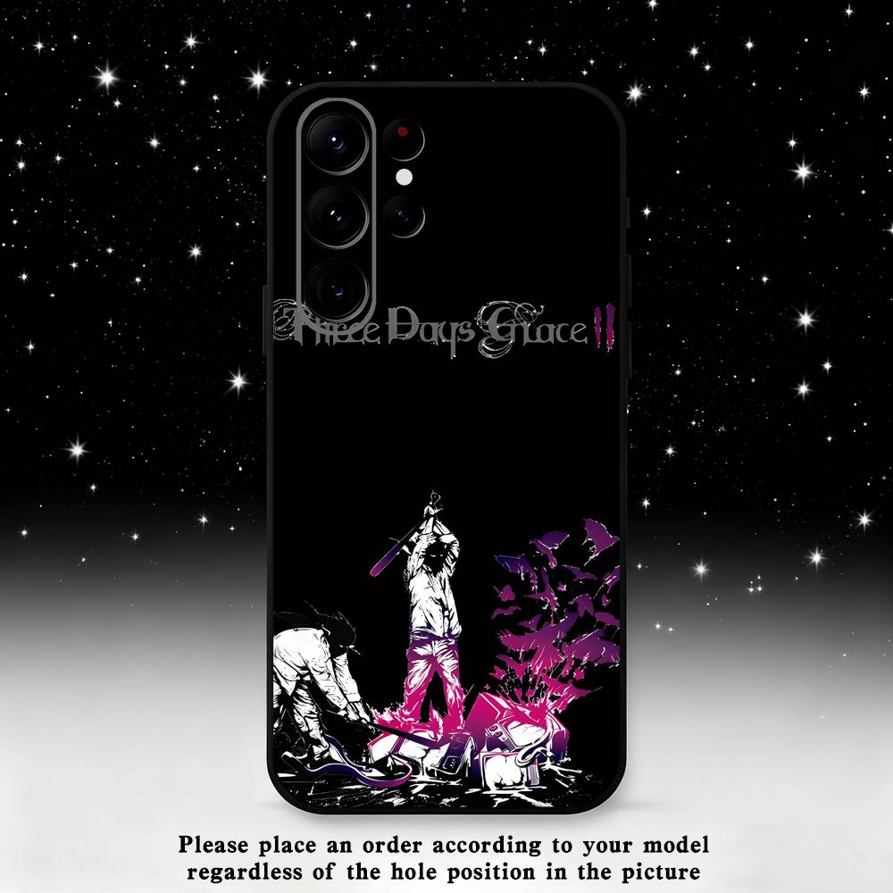 

Band T-Three Days G-Grace Phone Case For Samsung S25,S24 Ultra,S20,S30 plus,S22 plus,S23,S30 Ultra 5G Silicone Black Shell Samsung S25