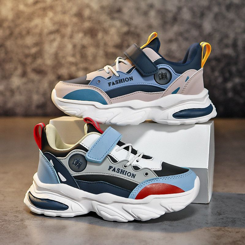 Boys shoes 2025 new spring and autumn student shoes medium and large children's autumn children's shoes leather surface non-slip waterproof sports s