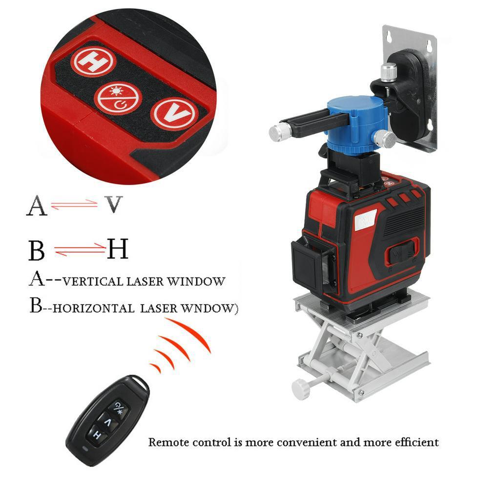 16/12/8 Linjer Laserpassare Professionell Självnivellerande 4D 360 Horisontell Vertikal Grön Laserstråle Linje Byggmätverktyg Grön / Röd
