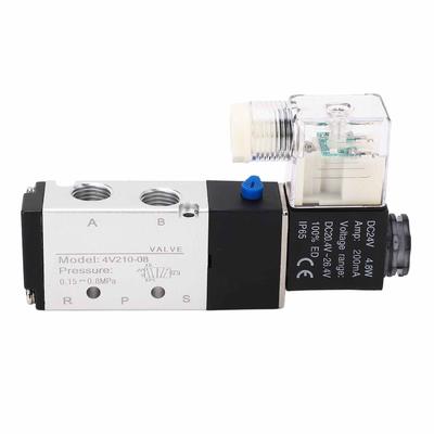 4V210?08 Elektrisches Magnetventil Normal 2 Positionen 5 Wege Luft Druckluft Ablassventil für Automatik