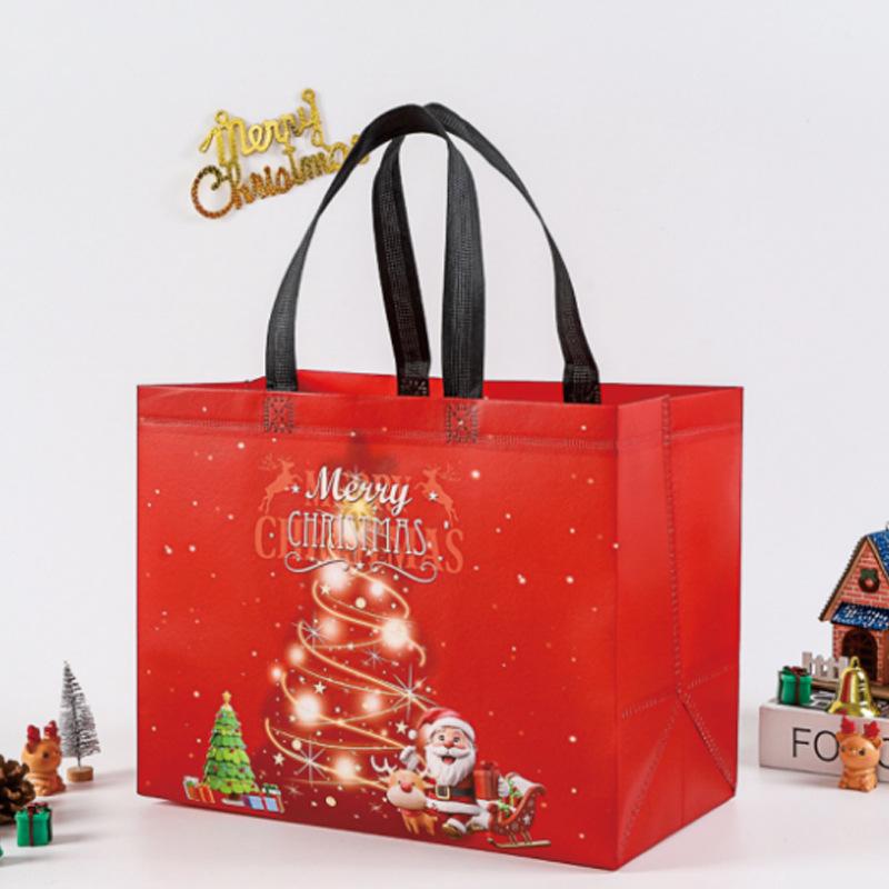 Laminated Non-Woven Christmas Gift Bags, 31 Count for Holiday Gifts and Party Favors