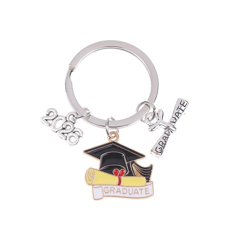 2026 Graduation Gown Cap KeyChain Ring Student Women Jewelry Personalized Accessories Fashion Pendant Gifts Forever