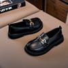 Girls' small leather shoes, children's princess shoes, British-style black flats, new spring collection, soft-soled shoes for students and