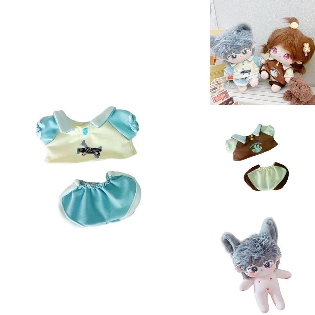 20cm Cotton Doll Plush Toy With Two Sets Of Clothes Keep Warm Shortcut Sweatshirt And Pants