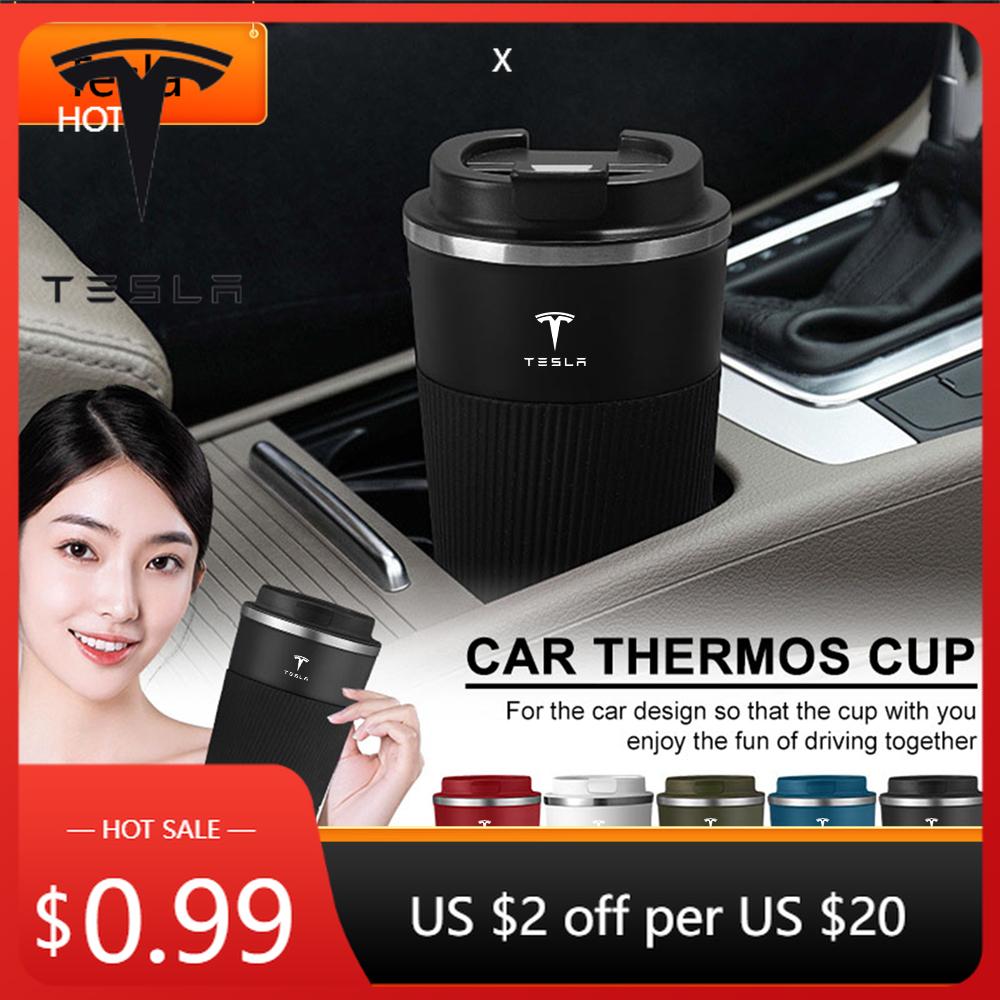 Hrnek na kávu Tesla 500ml z nerezové oceli Termoska Přenosný cestovní termohrnek Pro Tesla Roadster Model 3 Model