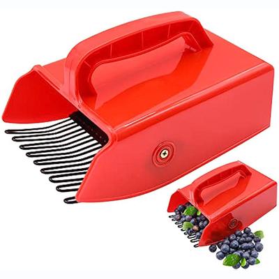 Berry Picker, 1/2 Pack Berry Pickers and Rakes with Metallic Comb and Ergonomic Handle for Easier Berry Picking, Blueberry Rake Scoop for Blueberries
