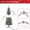 150cm Artificial Snow-Covered Christmas Tree with Red Berries and White Pine Cones, Removable Folding Base, 408 Branches