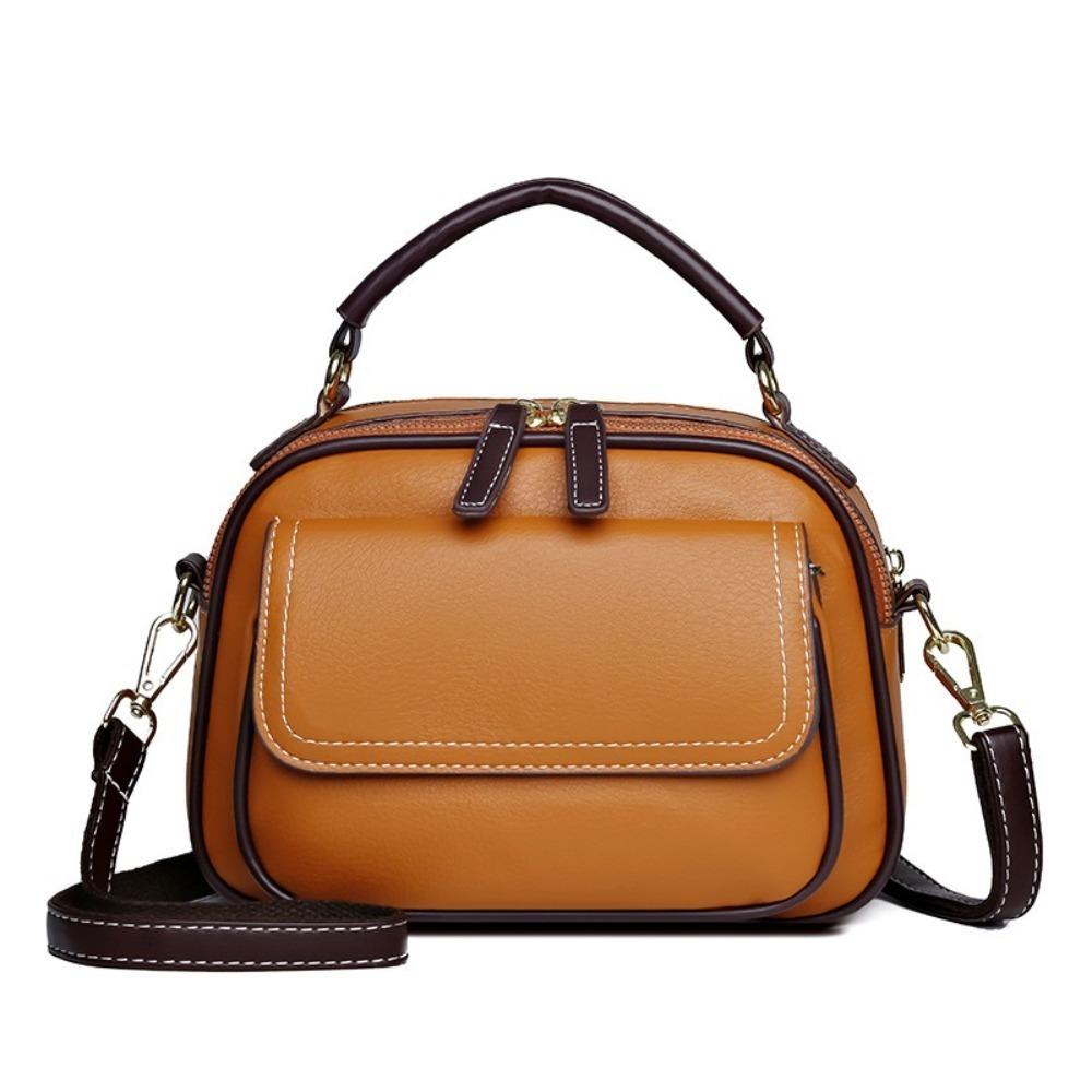 Versatile Retro Women Shoulder Bag PU Leather Large Capacity Messenger Handbag Luxury Cosmetic Bag