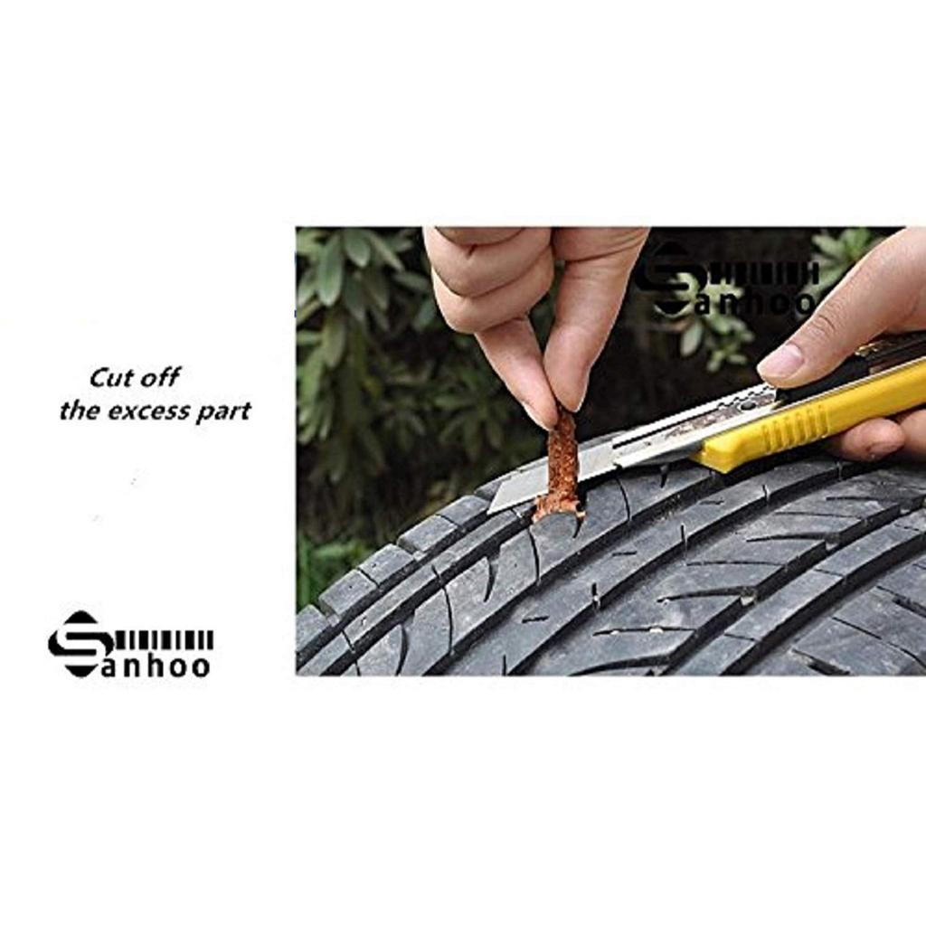 Complete Tubeless Tyre Puncture Repair Kit (Nose Pliers + Cutter + Rubber Cement + Extra Strips)