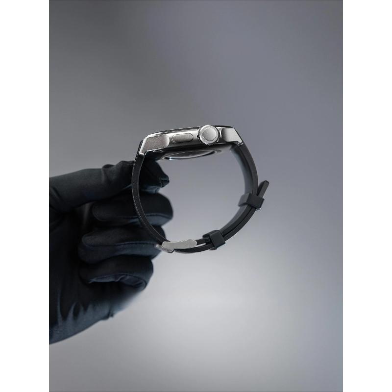 Custodia in Metallo+Cinturino in Silicone per Fasce Apple Watch 46mm 45mm Copertura Protettiva Antiurto Serie Iwatch 11 10 9 8