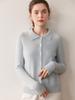 2025 Autumn/Winter Women's Cashmere Polo Collar Long Sleeve Loose Knit Cardigan Sweater