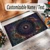 Cosmic Theme Crystal Velvet Floor Rug Personalized Custom Name Text Warm Carpet Home Decoration
