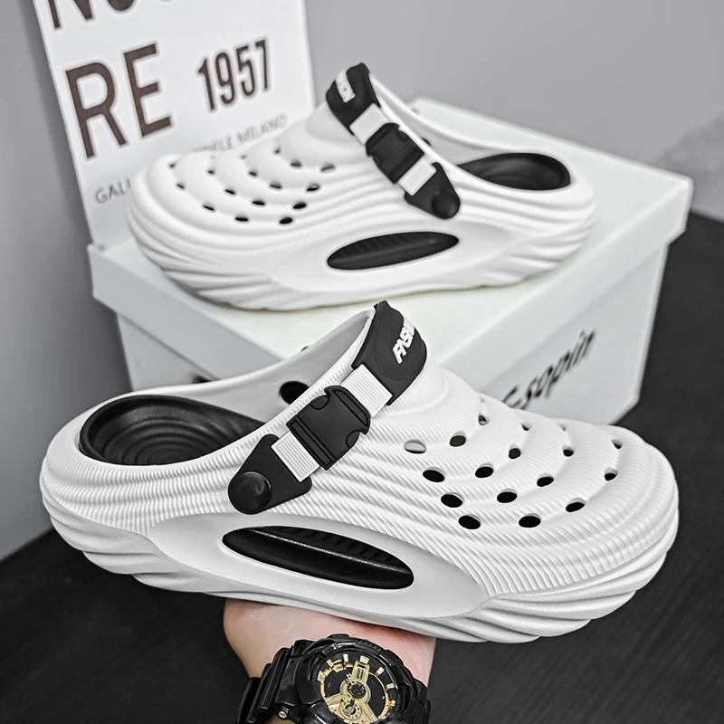 Outdoor-Strandschuhe, Sommer-Clogs, EVA, Garten-Hausschuhe, Lochschuhe, Strand-Plateau-Sandalen, Paar, Indoor-Haus, weiche Badezimmer-Slides