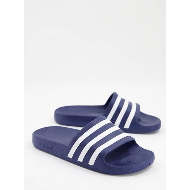 

Темно-синие шлепанцы с белыми полосками adidas Swim Adilette