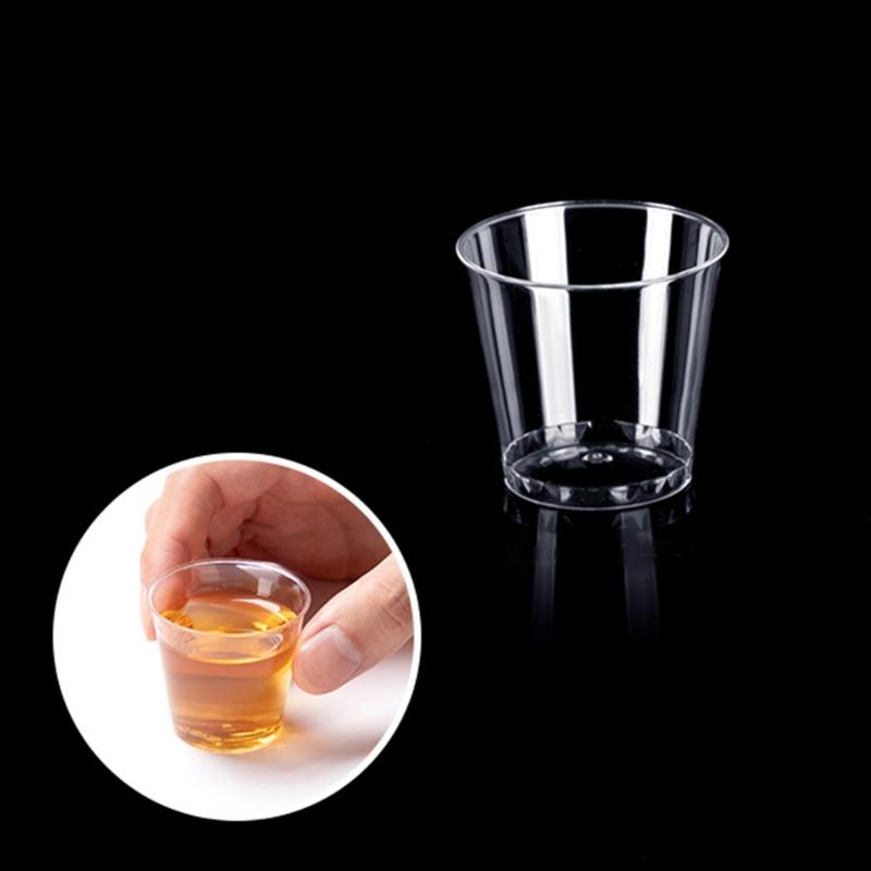 Pack of 100 Clear Plastic Shot Glasses 30ml Crystal Cups for Weddings Stackable Disposables Shot Glasses Party