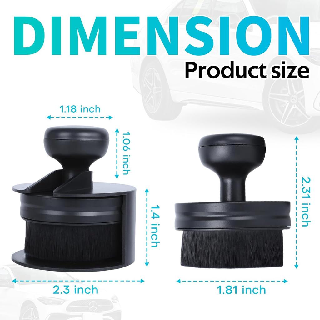 IPELY Tire Shine Brush, Tire Dressing Brush With Storage Base, High Density Bristles Tire Shine Applicator Brush For Auto Detailing