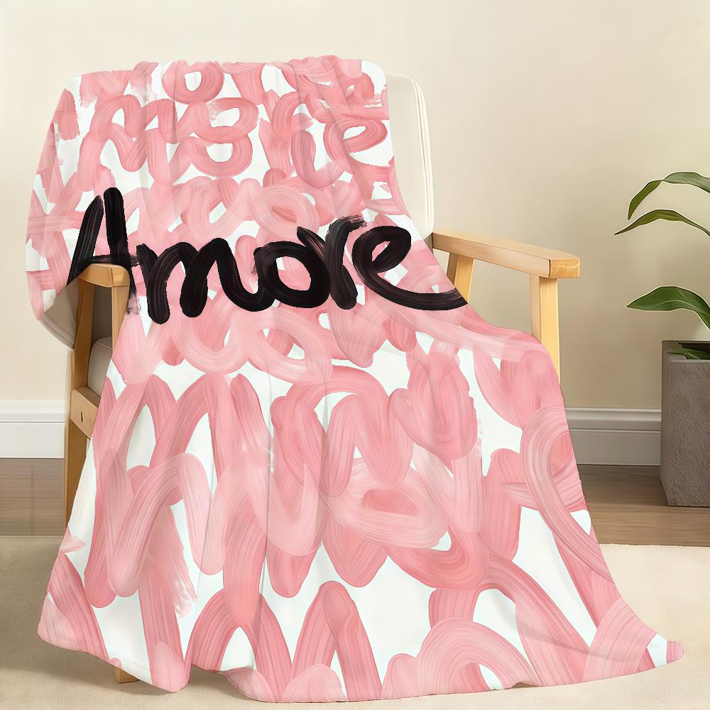 

Pink Love Quote Blanket For Soft Throw Blanket for Picnic Bed Sofa Home Bedroom Cozy Warm Comfortable 75x90cm