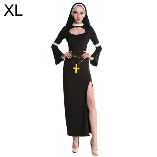 Halloween Sexy jeptiška ženy pro dospělé s dlouhými rukávy High Split Party Cosplay maškarní šaty