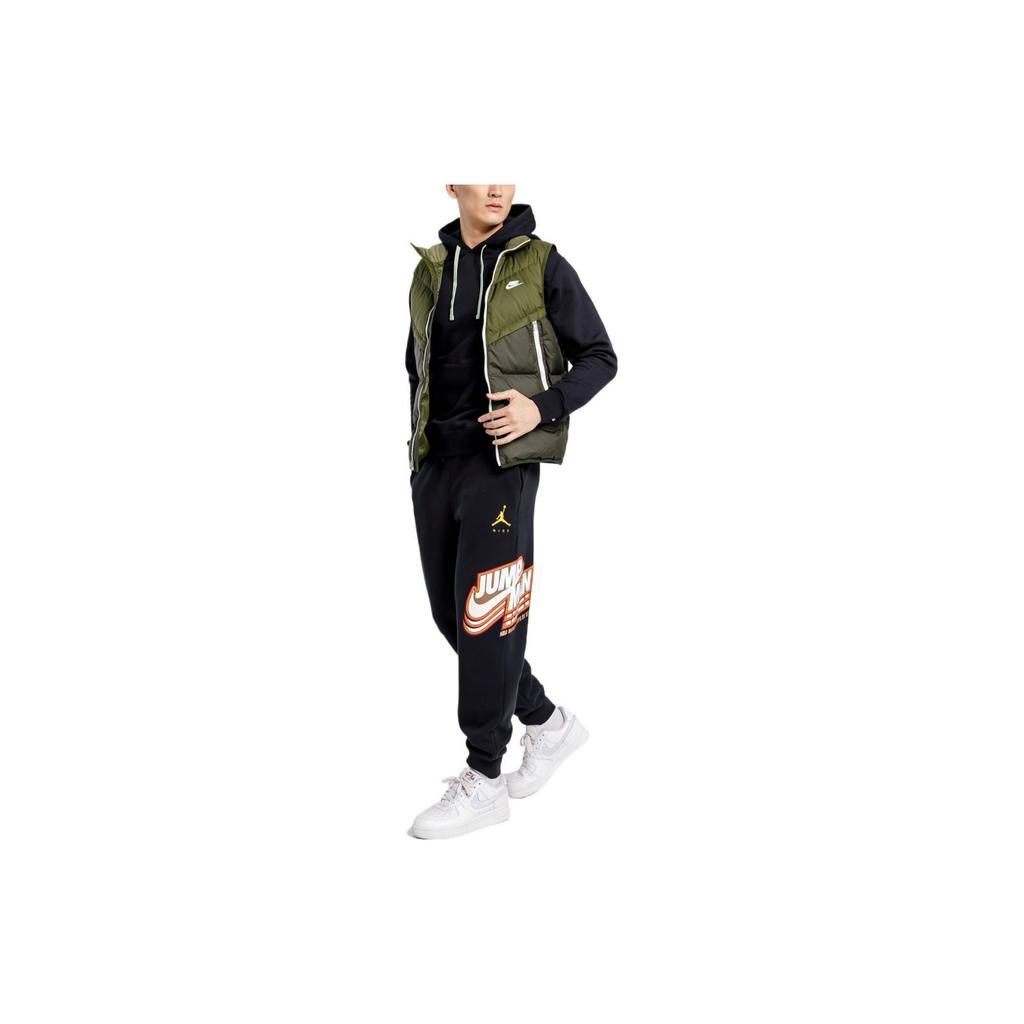 Nike Chaleco Acolchado Casual Deportivo con Estampado de Logotipo del Alfabeto para Hombre, Ropa Exterior Verde DD6818-326