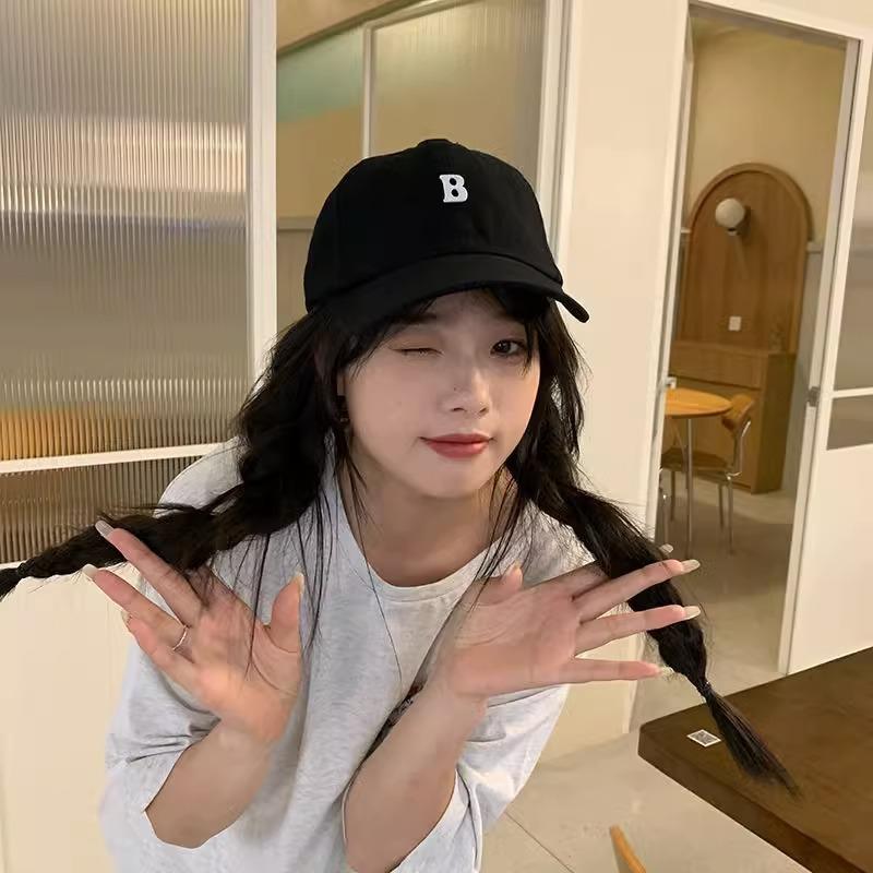 Hat Spring/Summer Letter B Baseball Cap Female Casual Student Fashion Versatile Trendy Brand Beige Cap adjustable