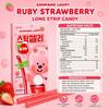 YEM Zanmang Loopy Strawberry‑Flavor Long Strip Candy 60g | Tangy Sweet Fruit Taste, Chewy Elastic Texture, Unique Strip Shape