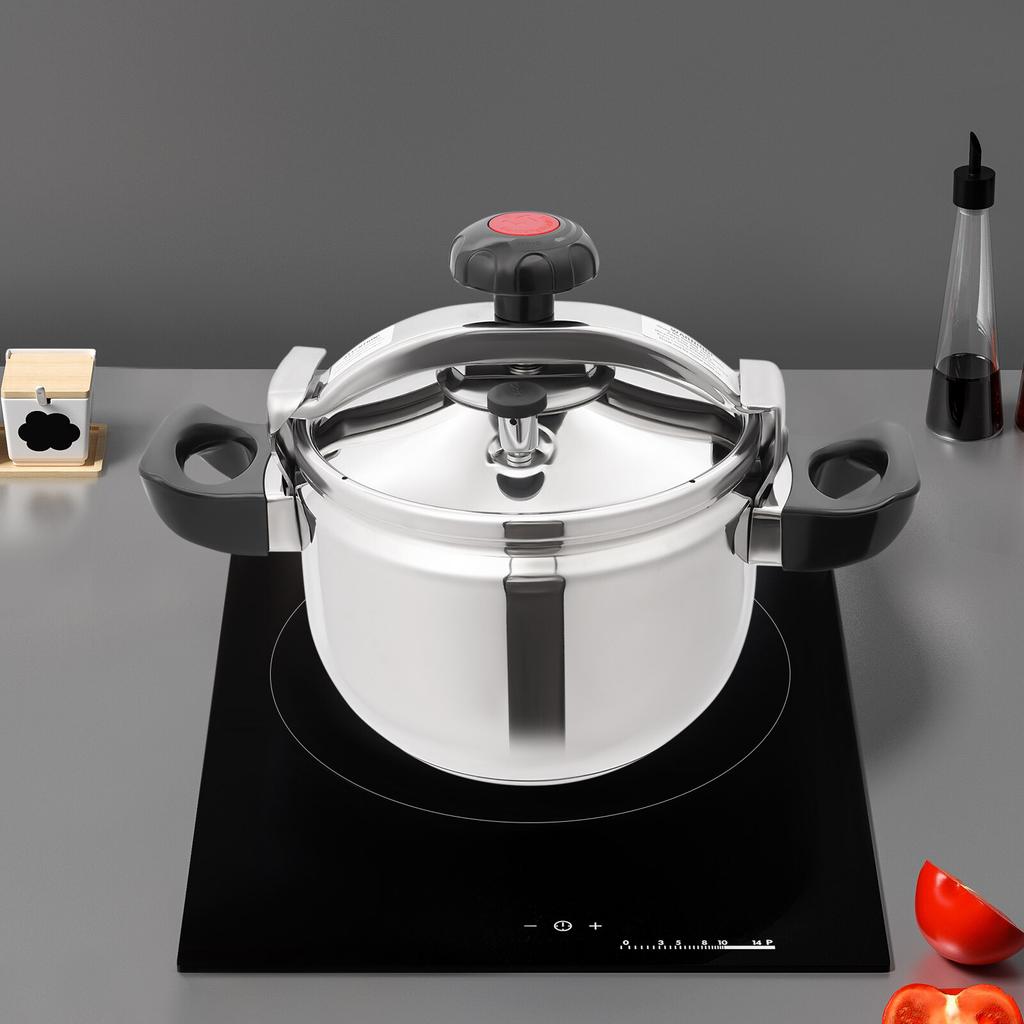 7L Stainless Steel Pressure Cooker, 60Kpa High Pressure,7.4 Quart Capacity, Silver 201 Stainless Steel Pot, Pressure Stewing Pot