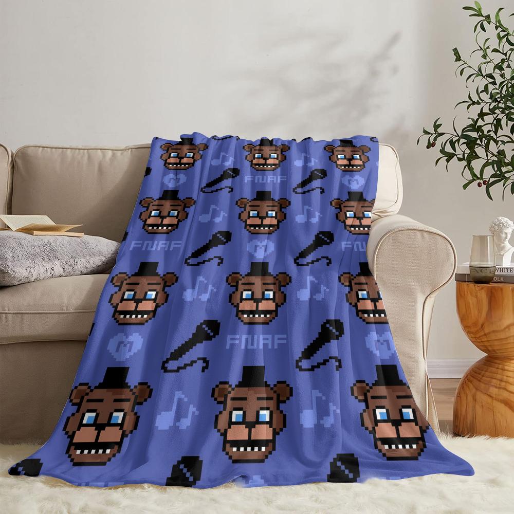 GUOYU Blanket FfNAFS At Freddys Throw Soft Flannel Throw Summer Blanket Lightweight Cozy Nap Blanket for Sofa Bed Travel