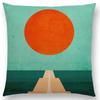 Sun Rises Cushion Cover Forest Mountains Road Wild Colorful World Tipi Geometric Pattern Classic  Sofa Pillow Case