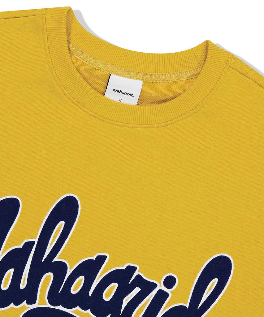 MAHAGRID Curved Logo Sweatshirt Mustard(Mg2Dsmm440A)