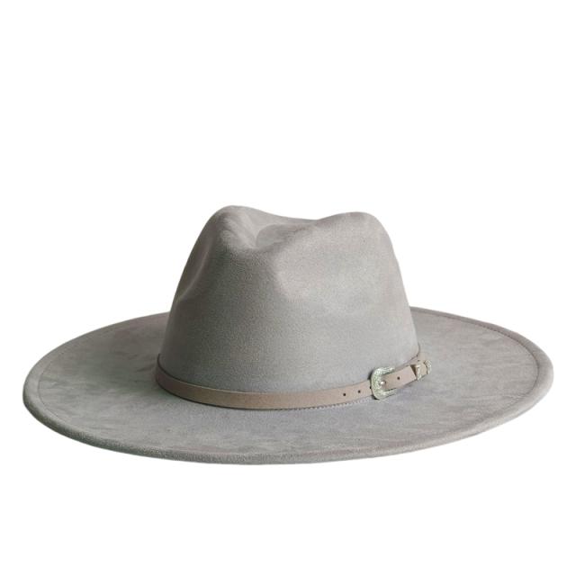 Klassischer Kamel-Wildlederhut Breiter Rand Neuer Fedora Hut Herren Damen Herbst Winter Filzhüte Klassische Kirchenfedoras Chapeau Sombrer 55 -58cm