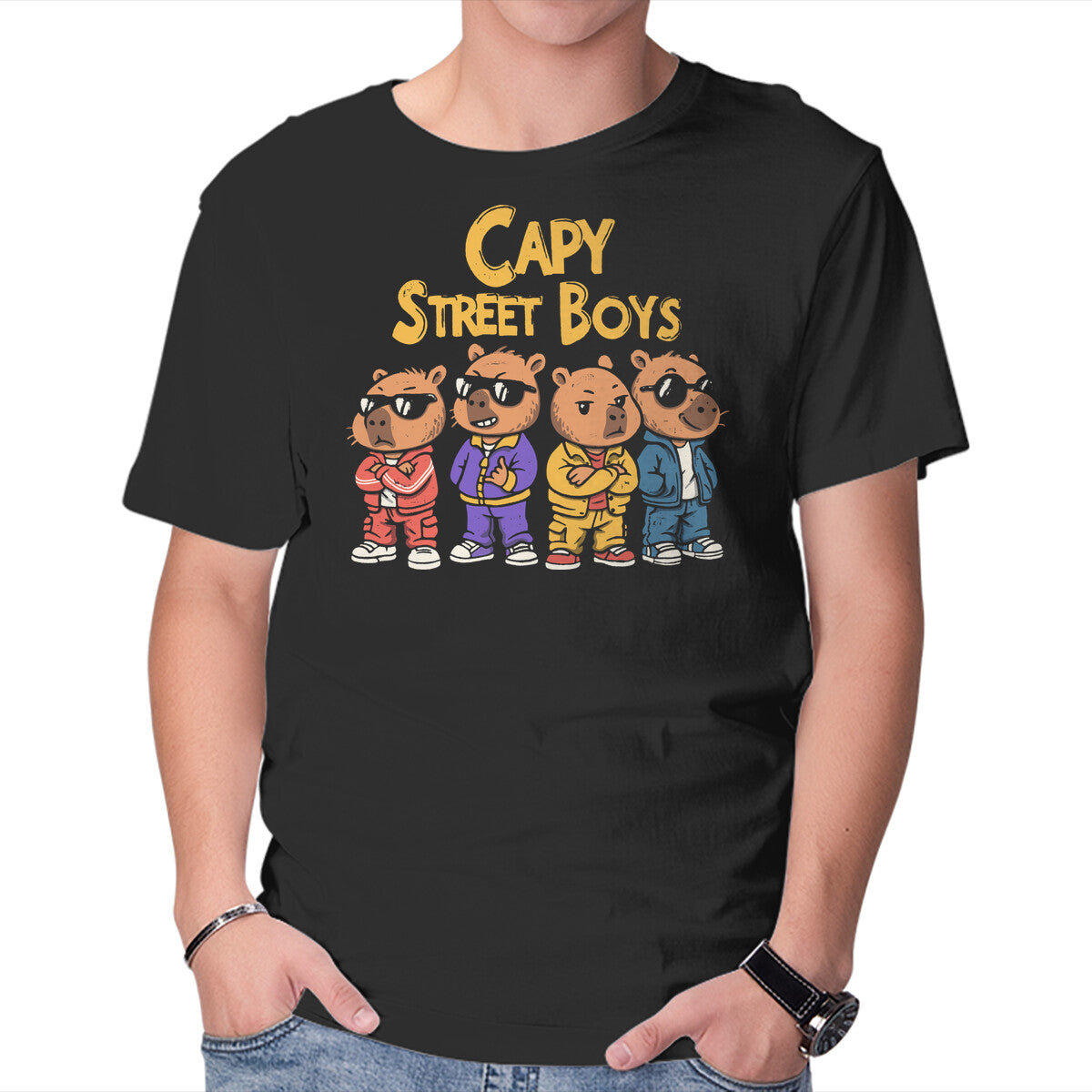 Unisex Crew Neck T-Shirt Capy Street Boys Graphic Short Sleeve Casual Tee S