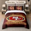 Custom Bedding Set San Francisco 49ers Pattern, Print Name Text 1 Duvet Cover Plus 2 Pillowcases Home Textile