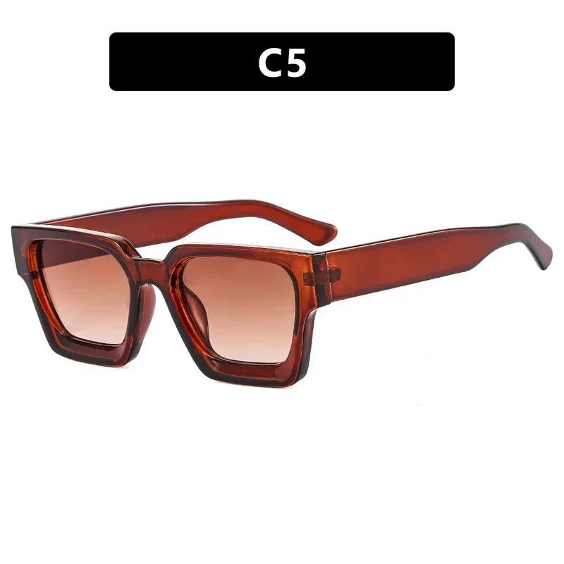 Trendy Square Wide Leg Sunglasses HD Gradient Lenses for Beach Parties Outdoor Travel Fashion Essential