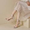 Women's High-heeled Sandals Summer New Simple and Versatile Thin-heeled Large-size Open-toed Sandals