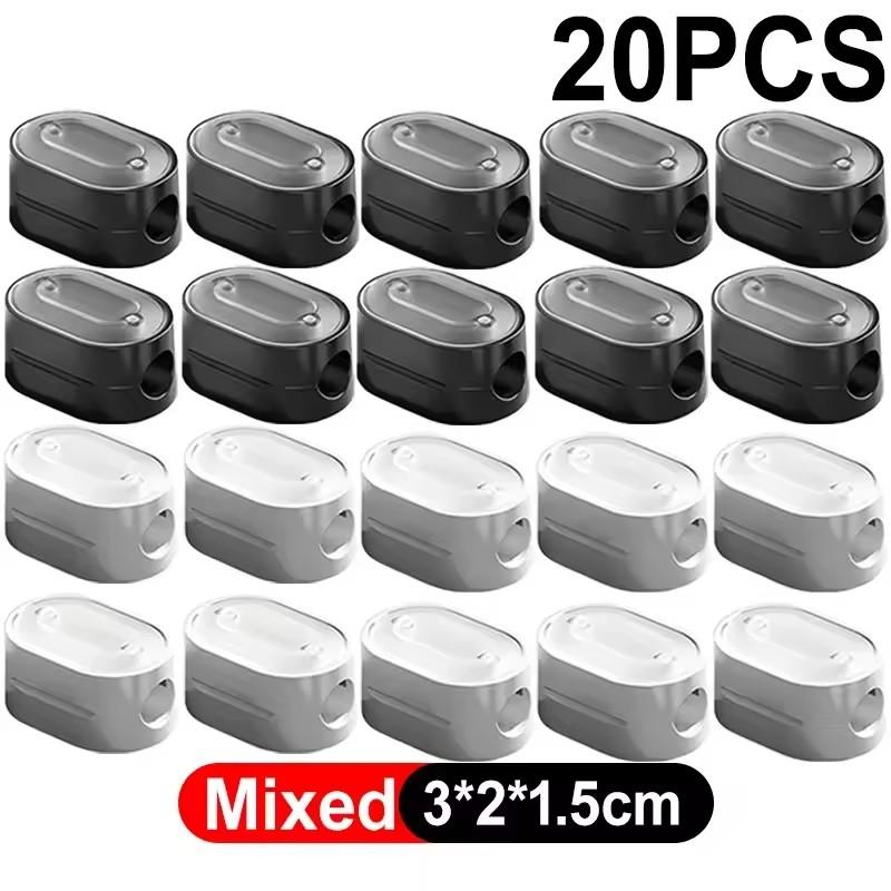 1-20Pcs Portable Magnetic Cable Clips Desktop Cord Organizer Wire Holder Strong Adhesive Magnetic Cable Management Home Office