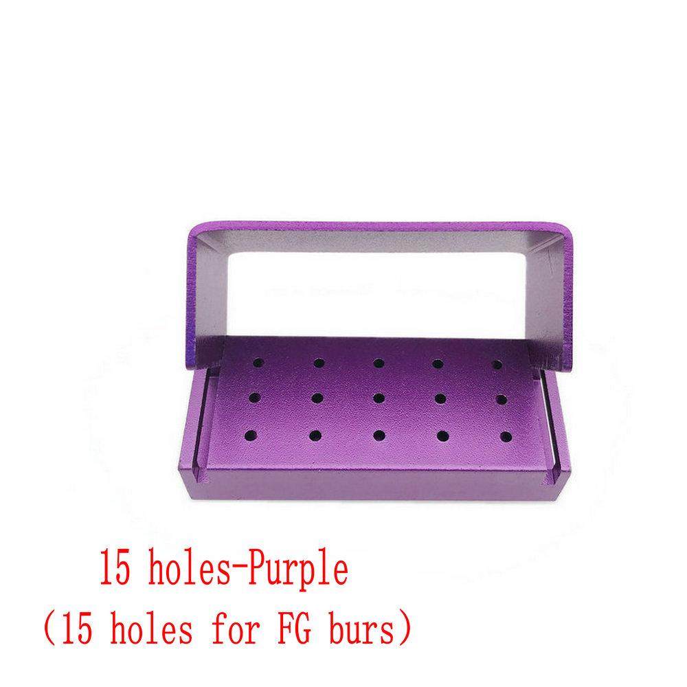 15/30 holes Dental Diamond Burs Holder Block Disinfection Box Autoclave ALUMINIUM Bur Holder Dentist Tools