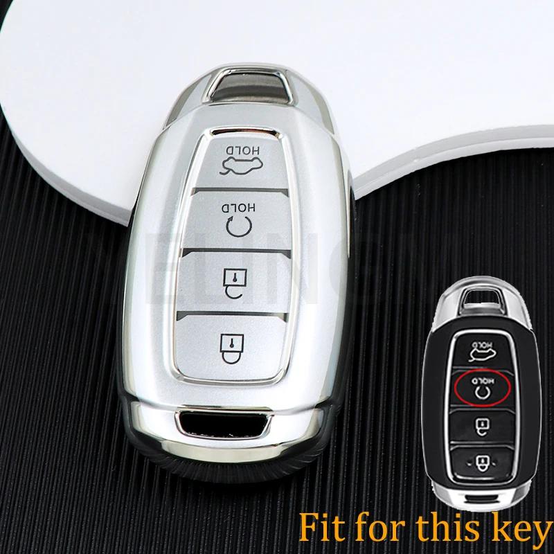 3/4/5 Button Car Key Fob Case Cover For Hyundai I30 Ix35 Kona Encino Solaris Azera Grandeur Ig Accent Santa Fe Palisade Keychain