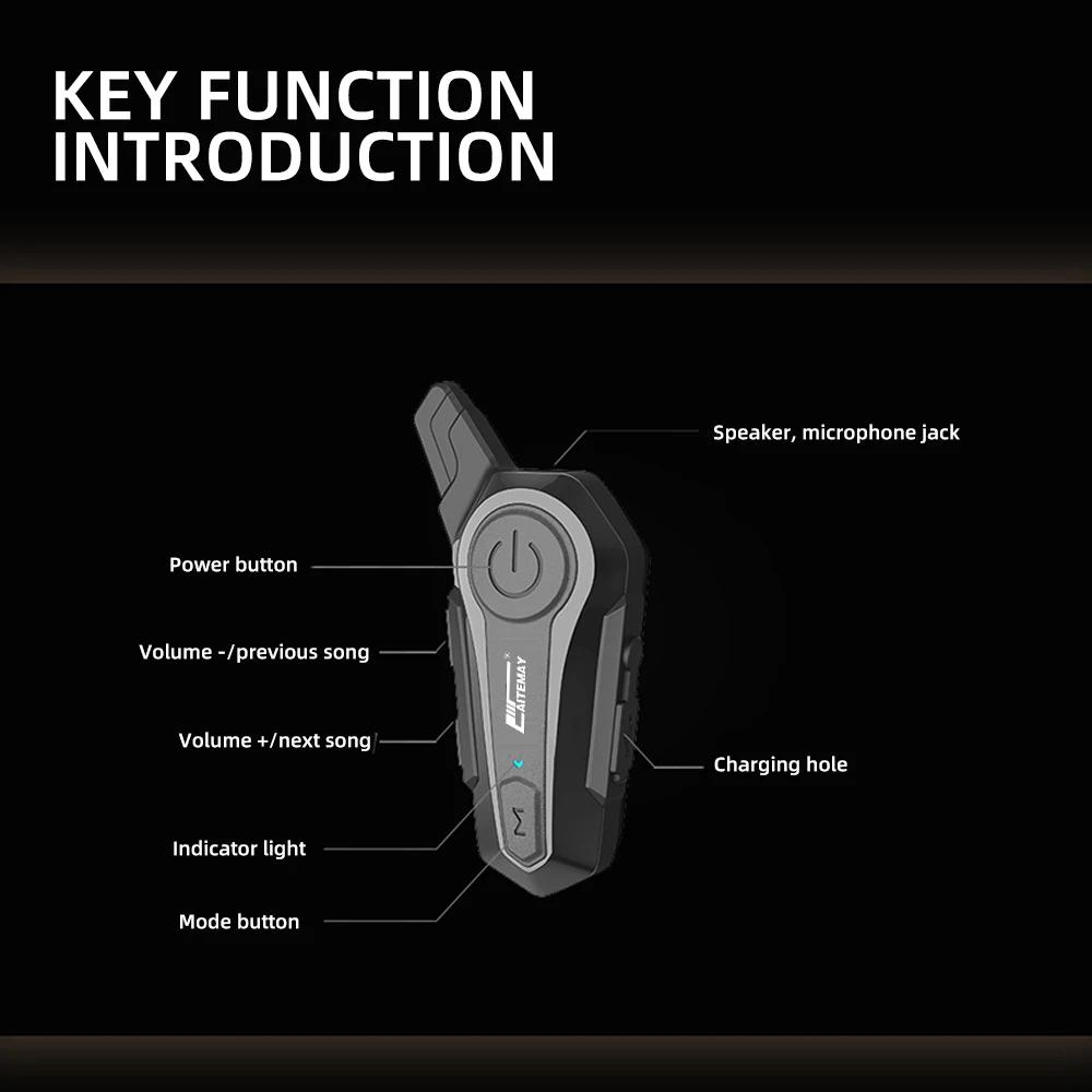Bluetooth Hodetelefon Motorsykkelhjelm Intercom Headset 1000M For 2 Førere Intercomunicador Moto Trådløs Interfon Håndfri Anrop