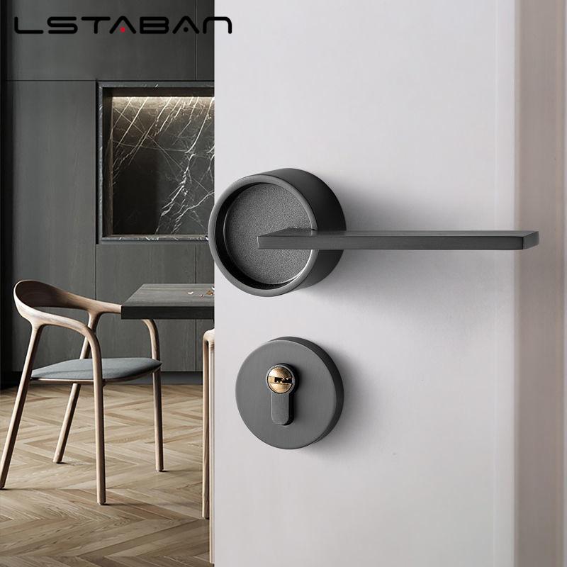 Serrature per Porte in Lega di Zinco Maniglia per Porta della Camera da Letto Stile Nordico Maniglia per Porta Interna Cilindro della Serratura Serratura per Porta Sicura Silenziosa Ferramenta per la Casa