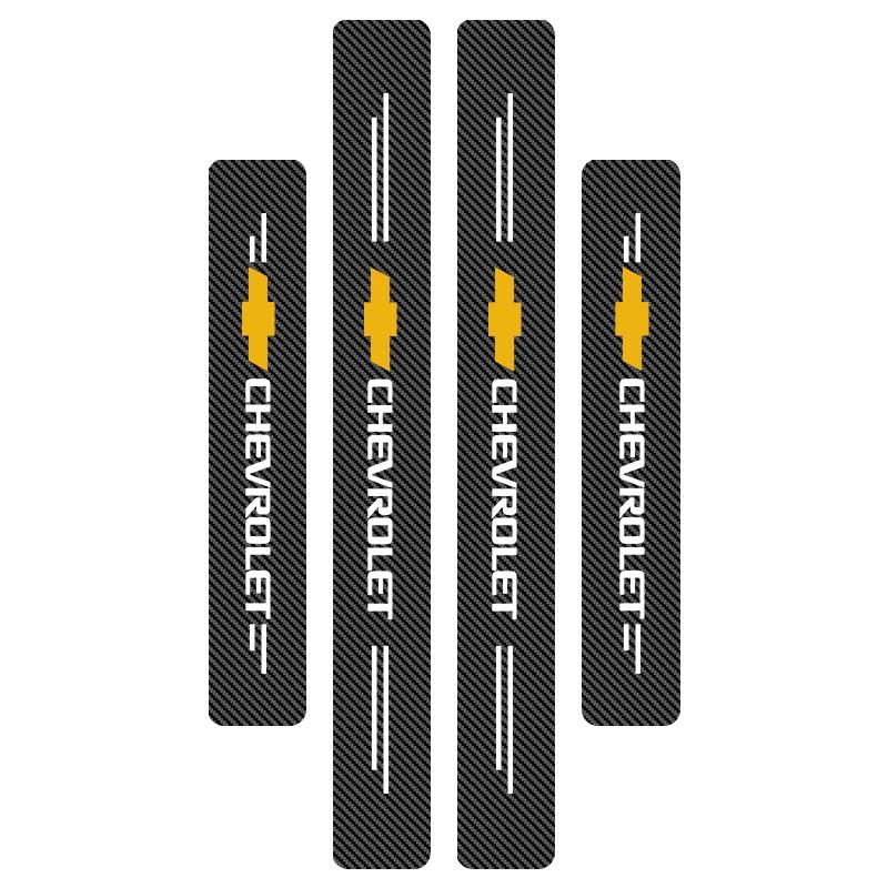 Car Threshold Strip Carbon Fiber Anti-Scratch Sticker Door Sill for Chevrolet Equinox Orlando Trax Cruze Malibu Camaro Cavalier