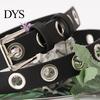 Durable Women Belt With Simple Design Thin Pants Metal Buckle Faux Leather Hollow Circle Waistband Adjustable Length Multi Holes Jeans