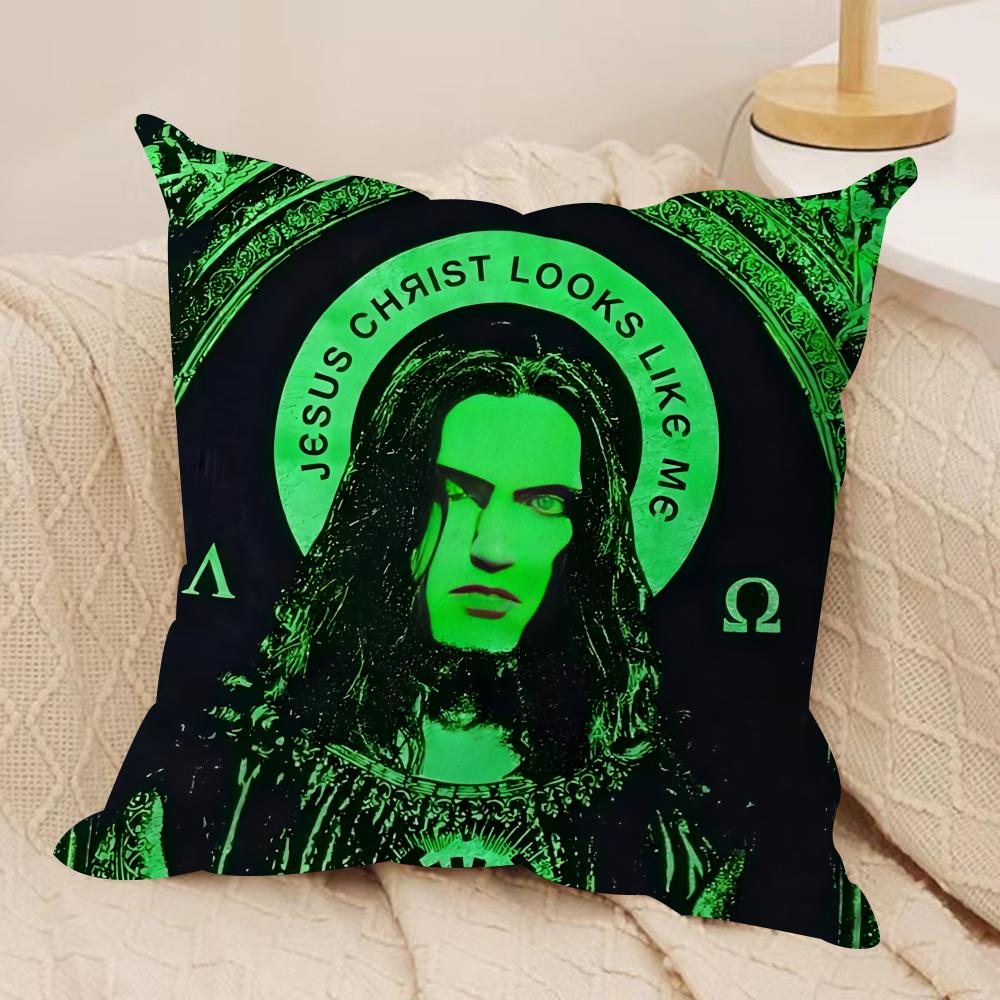 TType O Negative PPeter Steele Cushion Cover Silky Short Plush Invisible Zipper Dustproof Sofa Pillow Case for Home Decor