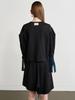 Leuiel Puff Sleeve Crop Sweatshirt_Black