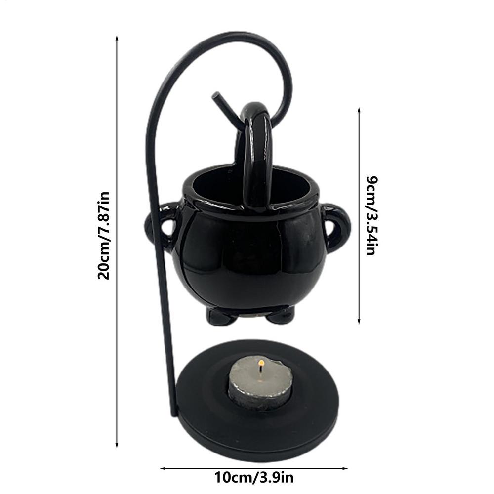 

Cauldron Wax Melt Burner Halloween Decorations WaxWarmer Essential Oil Burner Candle Aroma Diffuser For Spa Yoga Meditation чорний