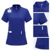 Solid Color Surgical Scrub Set: Stand-up Collar, Zipper Top, Straight Leg Pants